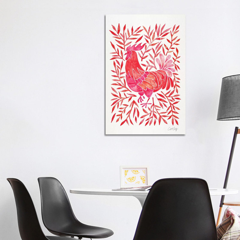 " Rooster " by Cat Coquillette, No Matte, 40" H x 26" W x 1.5" D, Wrapped Canvas