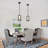 1 - Light Black Modern Drum Pendant Light with White Glass Shade for Kitchen Island