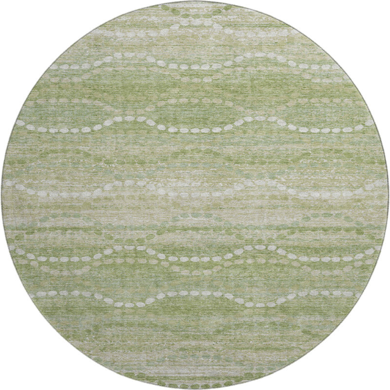 Premium Machine Washable Mayfield Gradient Rug, 8' Round, Sage