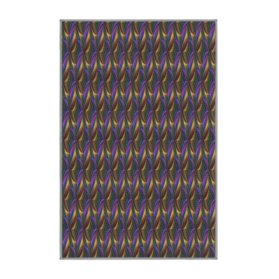 Tapis bleu/rose à motifs