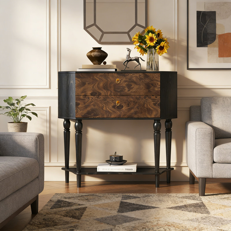 Armoire de rangement de luxe en bois massif pour chambre à coucher, Noir