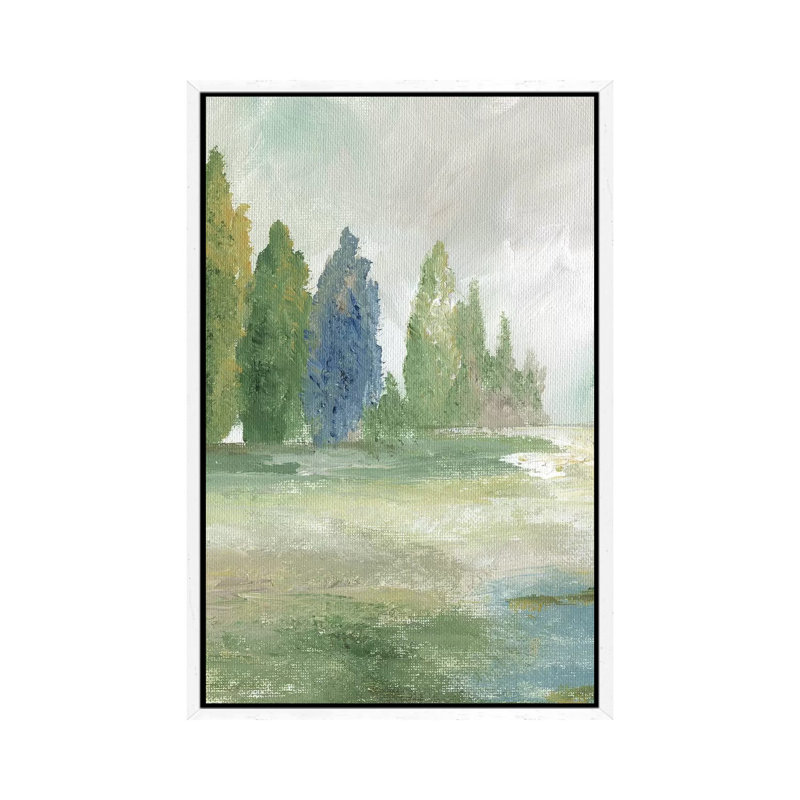 Jeweled Valley I - Painting on Canvas, 66.04 cm H x 45.72 cm W, White Framed