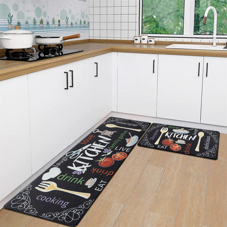 Waterproof Oil-proof Water-proof Absorbent Non-Slip Kitchen Mat Red Barrel Studio