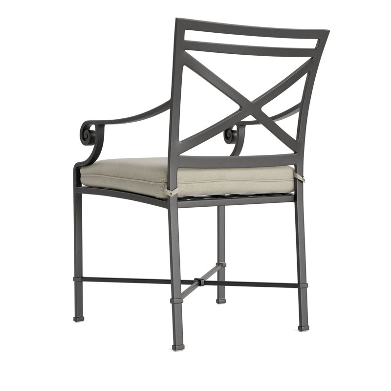 Venetian Outdoor Lounge Chair, Fusion Natural, Textured Pewter