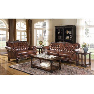 Achille 2 - Piece Leather Living Room Set