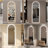 65" X 21" LED Full Length Wall Mirror, Symmetrical Arch Design With Frosted Glass Border, Dimmable 3 Color Temperature Lighting, Copper-Free Silver Glass, Hardwired Or Plug-In