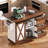 Farmhouse Kitchen Island With Drop Leaf, Storage Island With Barn Door, Power Outlet, Rolling Kitchen Cart With Spice Rack, White | Gift Idea-1074291595