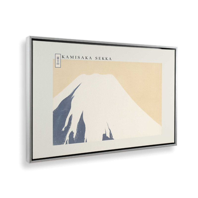 Mont Fuji par Kamisaka Sekka, H 21,75 po x l 31,75 po, Floater Frame, Polished Chrome