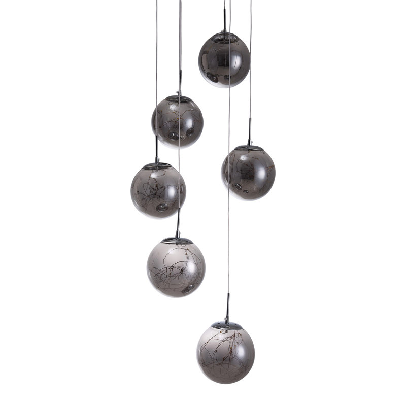 6 - Light Stainless Steel Chandelier Pendant