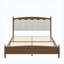 Structure de lit plateforme de style Mid-Century brun avec tête de lit tapissier
