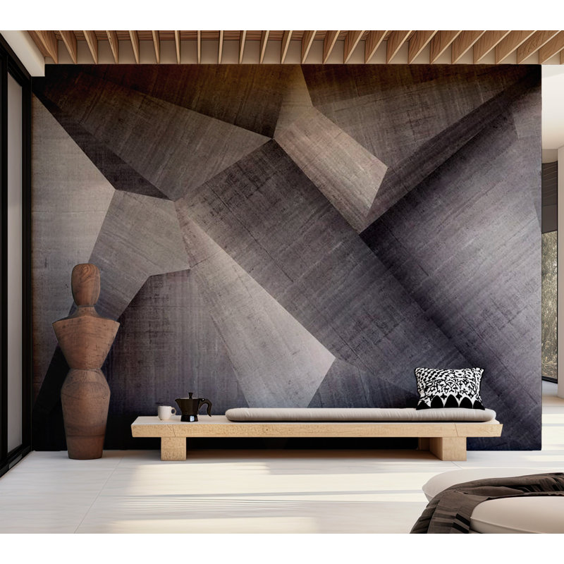 Murale blocs de béton abstraits Azarria, L 121 po x l 157 po
