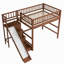 Lit mezzanine double avec escalier de rangement, glissade et lumière DEL-133239080