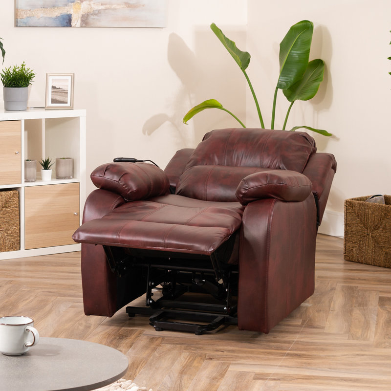 Patchway Faux Leather Heated Massage Chair, Burgundy