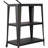 3 - Tiered Black Industrial Dining Cart With Swivel Wheels And Handle, All Metal For Party Or Kitchen Gathering, 33.7"H X 23.8"W 13.8"D, Assembly Required In Long Lasting Metal, Suitable Kitchen,