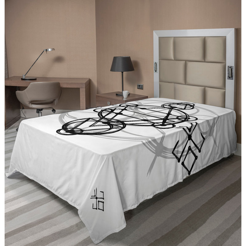 Illustration de croquis de drap plat Ambesonne, Drap plat pour lit simple TG