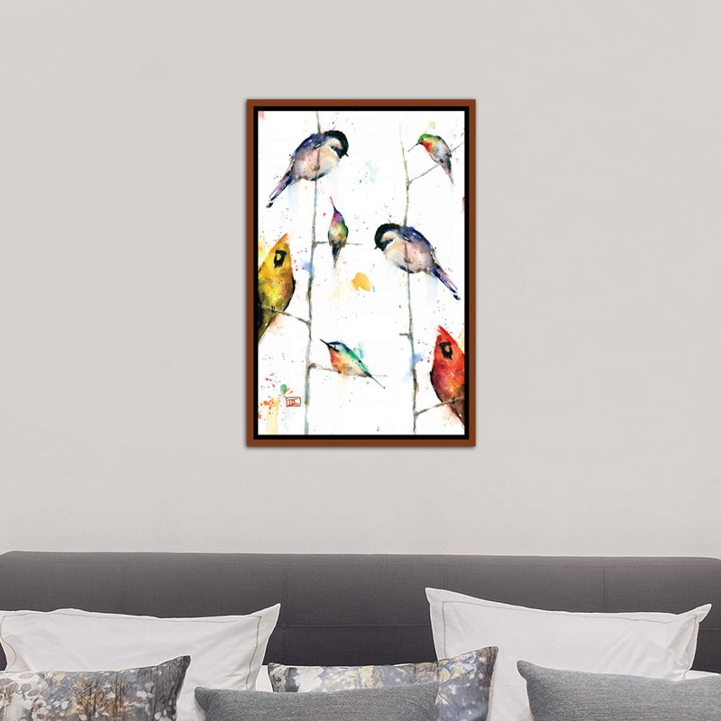 «Birds on Branches» - reproduction, H 18 po x l 26 po x P 1,5 po, Cadre bois classique