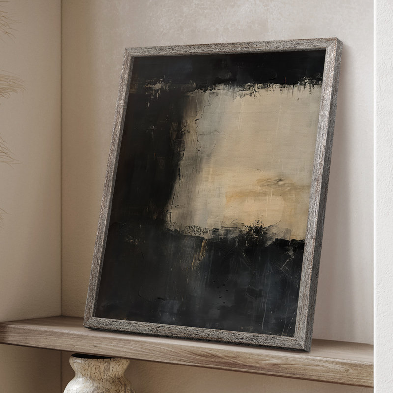 Reproduction encadrée ABSTRACT de la série CCCCL III - bois massif, H 15 po x l 12 po