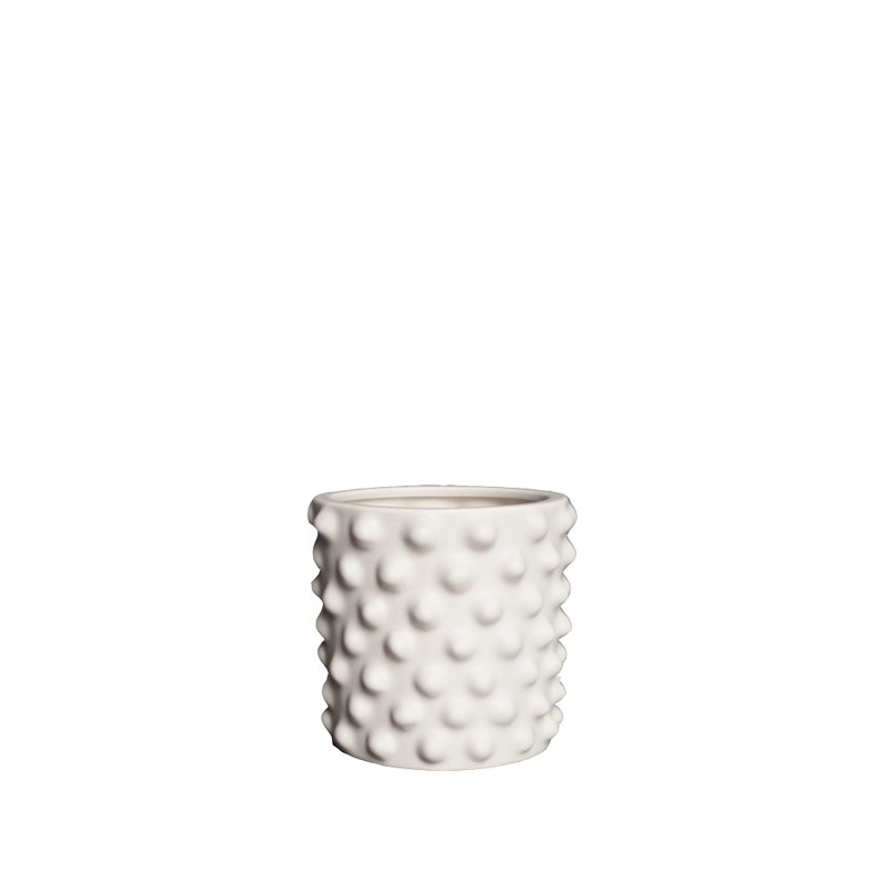 Pot de fleurs en céramique Cloudy, H 5,12 po x l 5,91 po x P 5,91 po, Gris beige