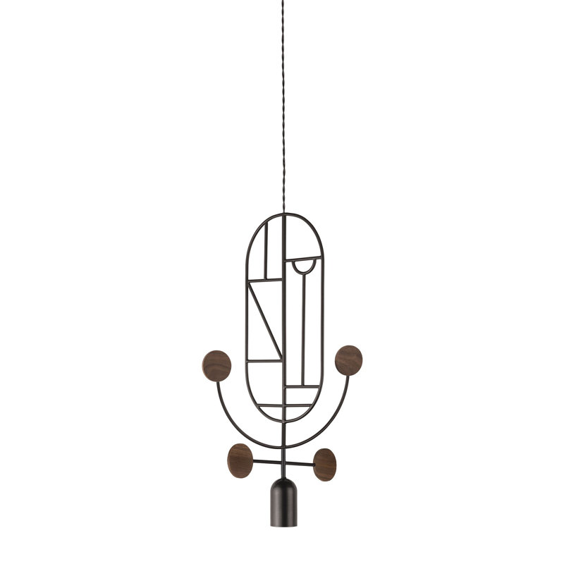 Wooden Dots 1 - Light Pendant, Walnut, Black