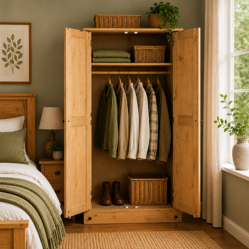 Saragosa 2 Door Solid Wood Wardrobe