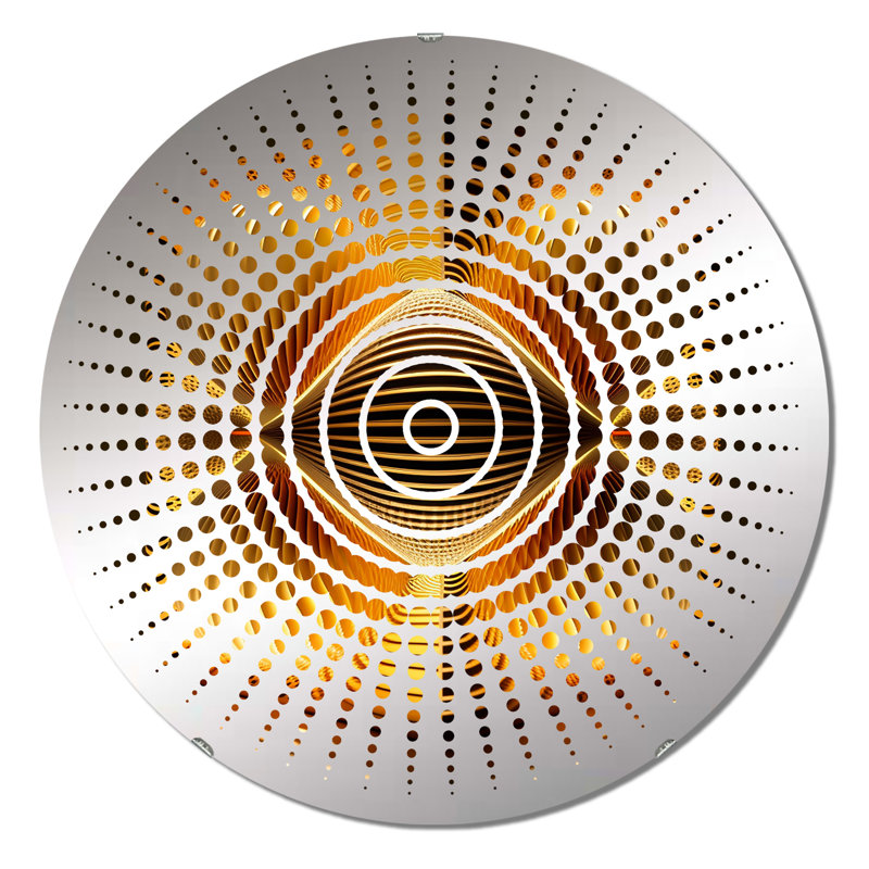 Miroir mural Op-Art Retro Gold, 23,6 po x 23,6 po