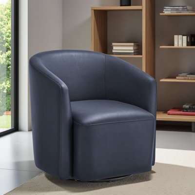 Fauteuil demi-tonneau pivotant en similicuir