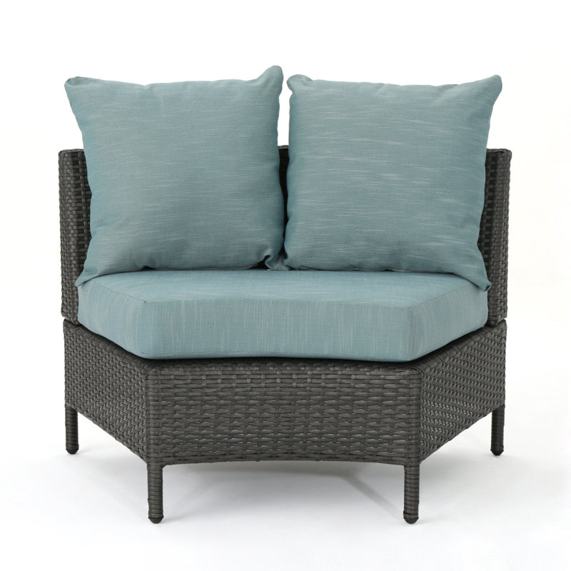 Canapé d'extérieur Pt Limon, Coussin bleu / cadre gris