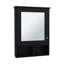 Armoire à pharmacie Vina avec porte miroir 29 po de hauteur avec trois tablettes dissimulées et deux tablettes ouvertes
