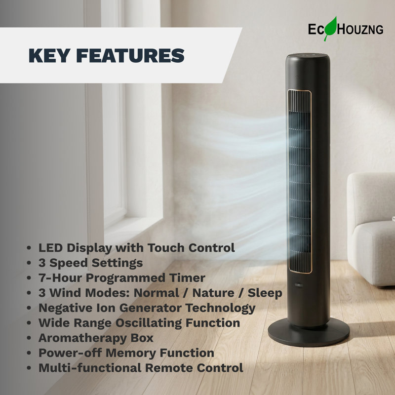 Homevision Technology 40.9'' Oscillating Tower Fan