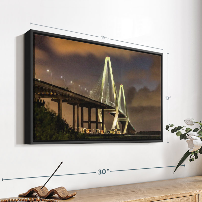 «The Amazing Ravenel Bridge In Charleston», reproduction sur toile, H 13 po x l 19 po