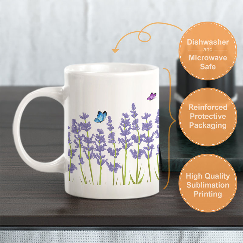 Grande tasse à café lavande 11 oz, Ensemble de verres à lait, Plastique polypropylène