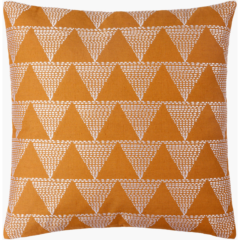 Coussin décoratif Theodore, Chameau / crème géométrique 1, H 20 po x l 20 po
