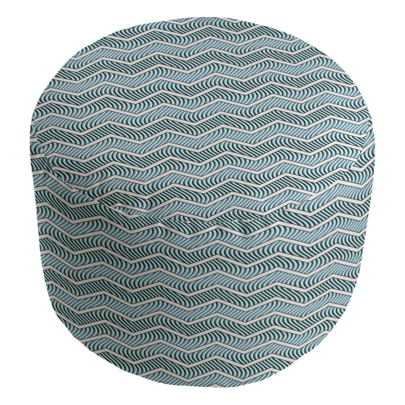Upholstered Pouf, Teal