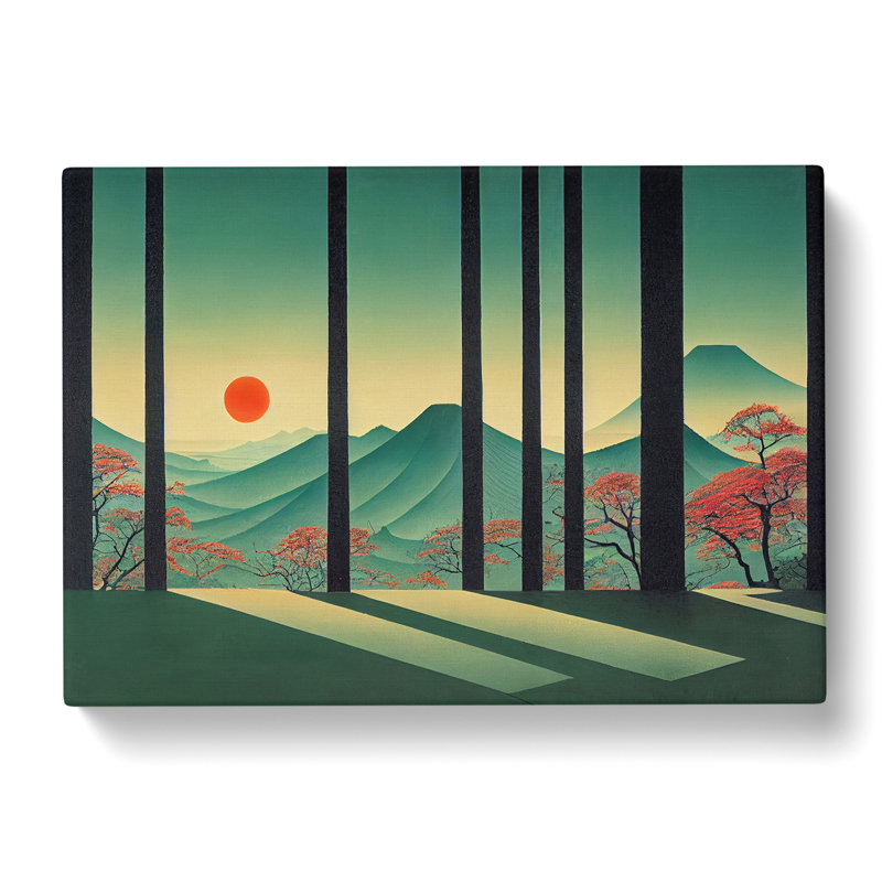 Retro Japanese Forest Vol.3 - Wrapped Canvas Painting, 35cm H x 50cm W x 3cm D