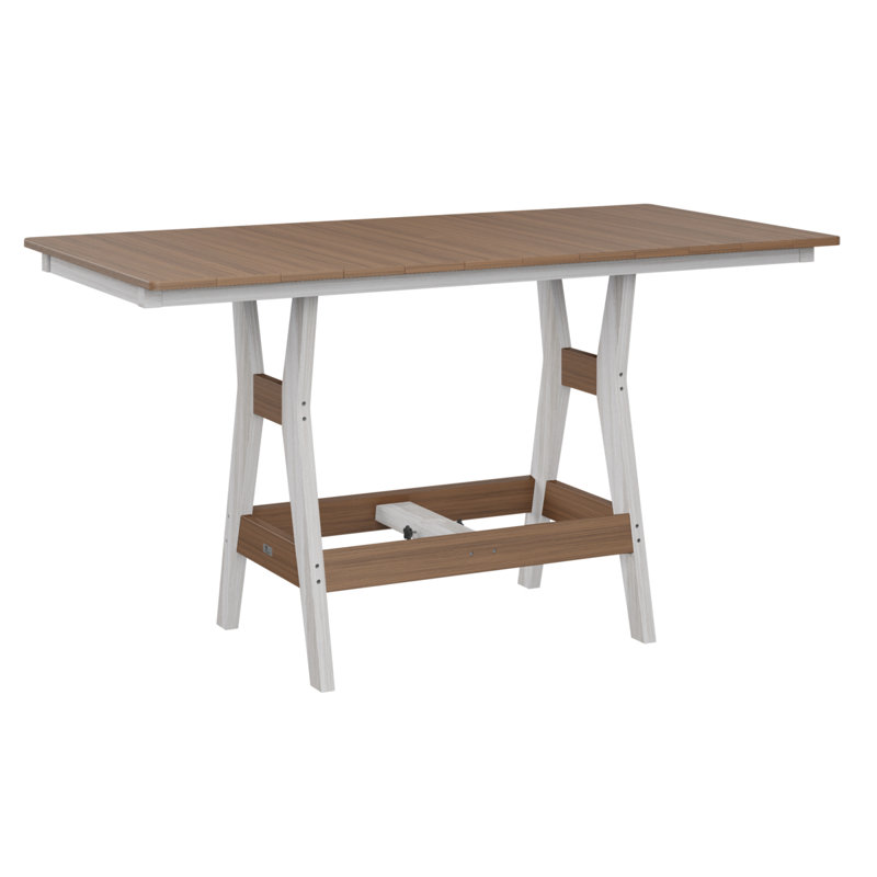 Berlin Gardens Harbor 66″ Rectangular Dining Table, Antique Mahogany, Seashell, 30.37" H x 66" W x 33" D