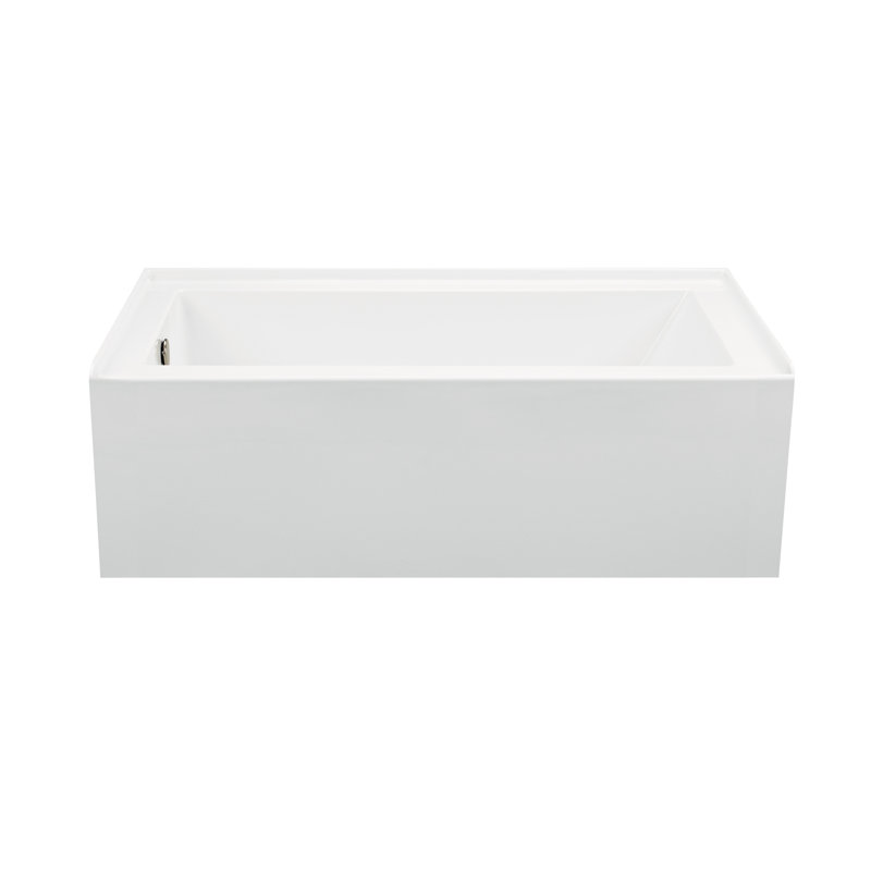 MTI Solutions 60" Alcove Air Bathtub, White, Left