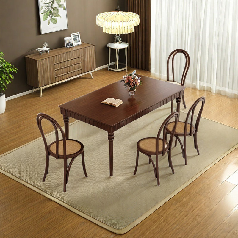 Ensemble de table de salle à manger en bois d'hévéa, Tanné, H 29,92 po x L 55,12 po x l 33,46 po