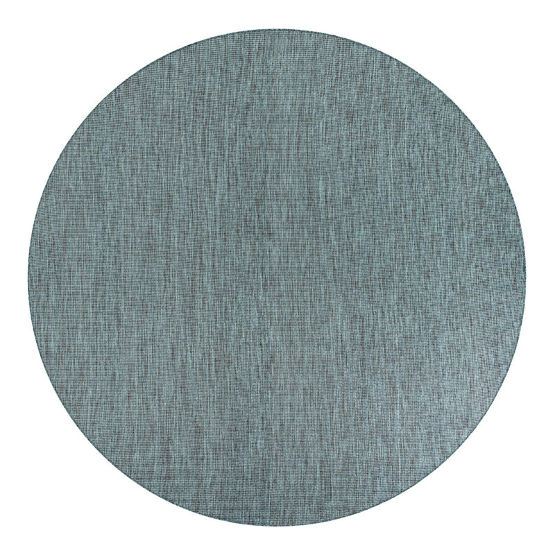 Sevim Teal Indoor / Outdoor Area Rug, Round 10'