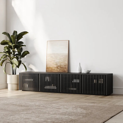 Hiramani Mid-Century Modern TV Stand, Fully Assembly