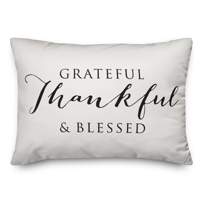 Housse et insert de coussin rectangulaire d'extérieur Grateful Thankful Blessed