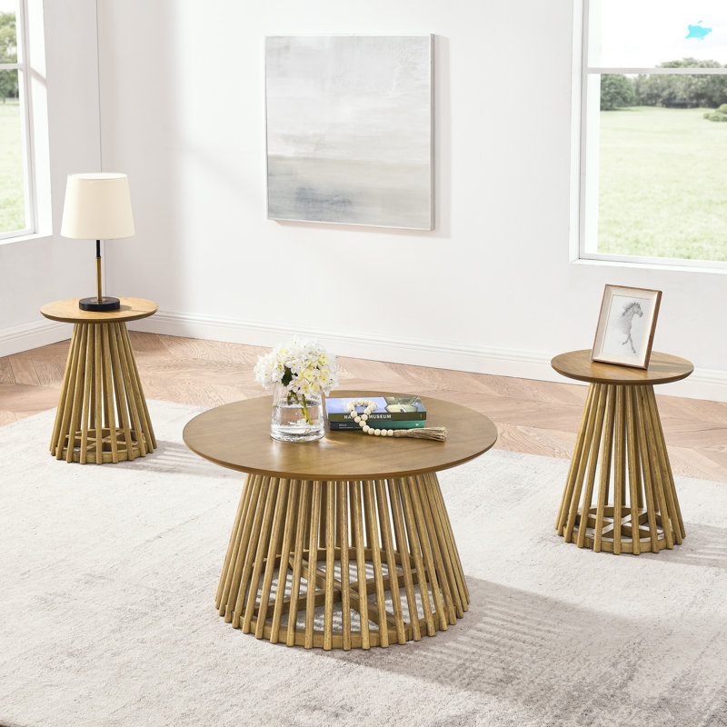Modern Minimalist Coffee Table, Solid Wood Coffee Table, Brown Yellow