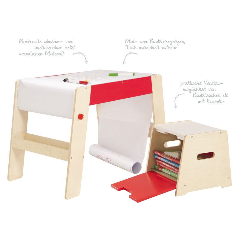 Kids 2 Piece Square Arts And Crafts Table and Chair Set