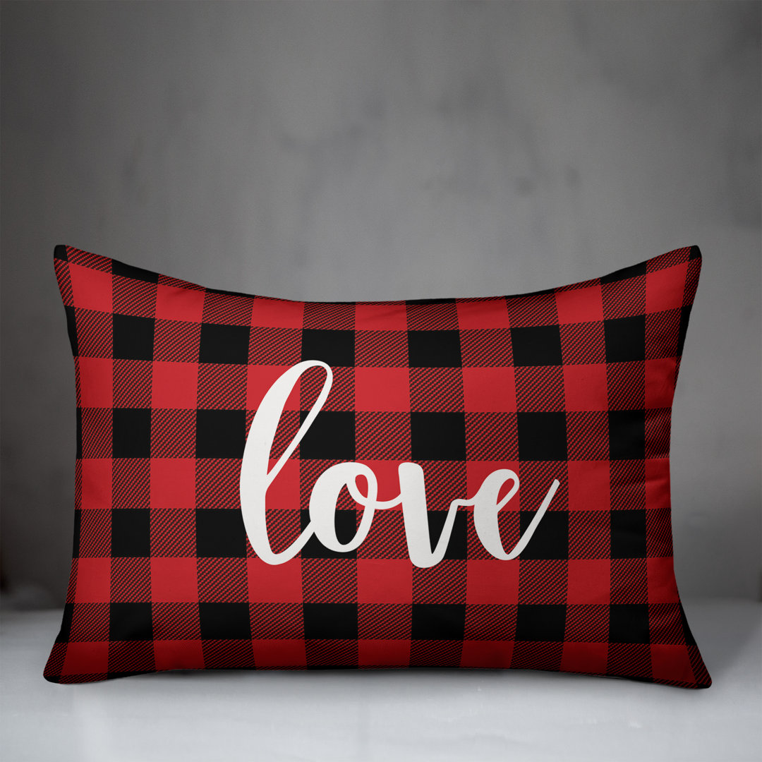  Love in Buffalo Check Plaid Lumbar Pillow Designs Direct Creative Group