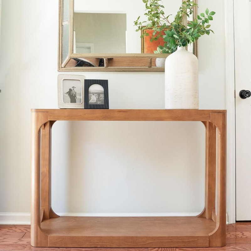  Console, 46 pouces, table de canapé en bois massif, table d'entrée pour le couloir, table étroite derrière le canapé