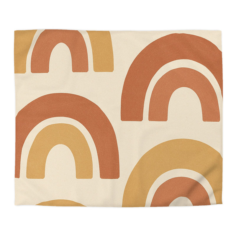 Microfiber Duvet Cover Boho Style, Design 52, Cream, King Duvet Cover