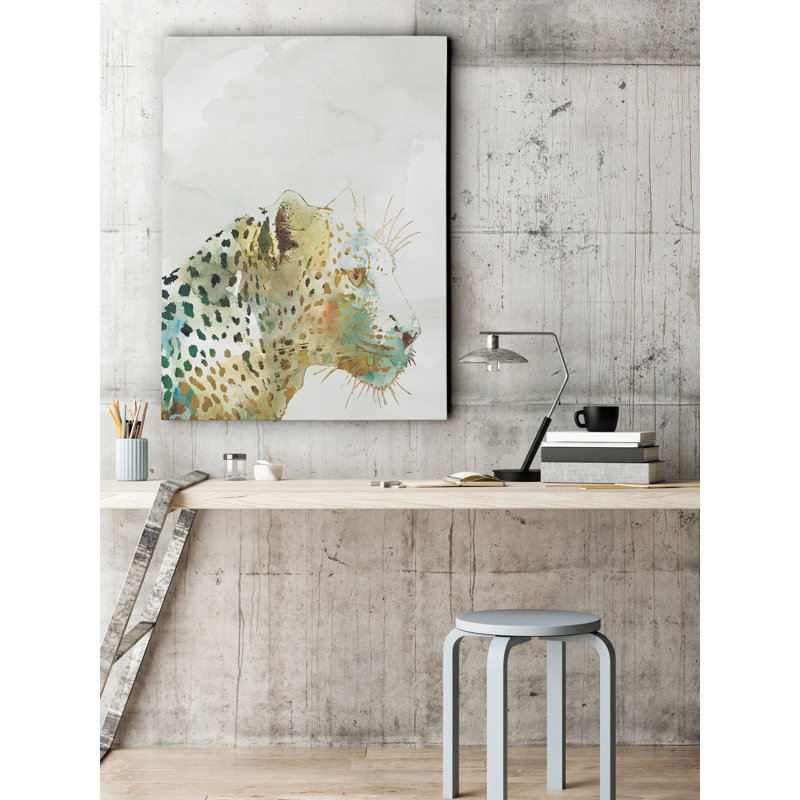 Reproduction d'art léopard africain sur toile tendue, H 48 po x l 32 po x P 1,5 po
