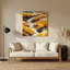 Aquarelle, paysage 69, art mural en métal brun