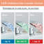Robinet de salle de bain chromé à DEL à cascade, robinet de meuble-lavabo à deux poignées espacées de 8 pouces avec poignées en cristal, robinet de lavabo à 3 trous avec tuyau d'alimentation