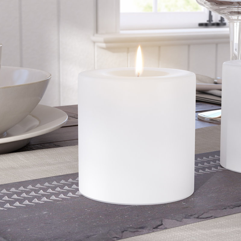 Unscented Pillar Candle, 3" x 3"