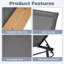 Chaise longue d'extérieur en aluminium avec dossier réglable et table d'appoint en composite grain de bois
